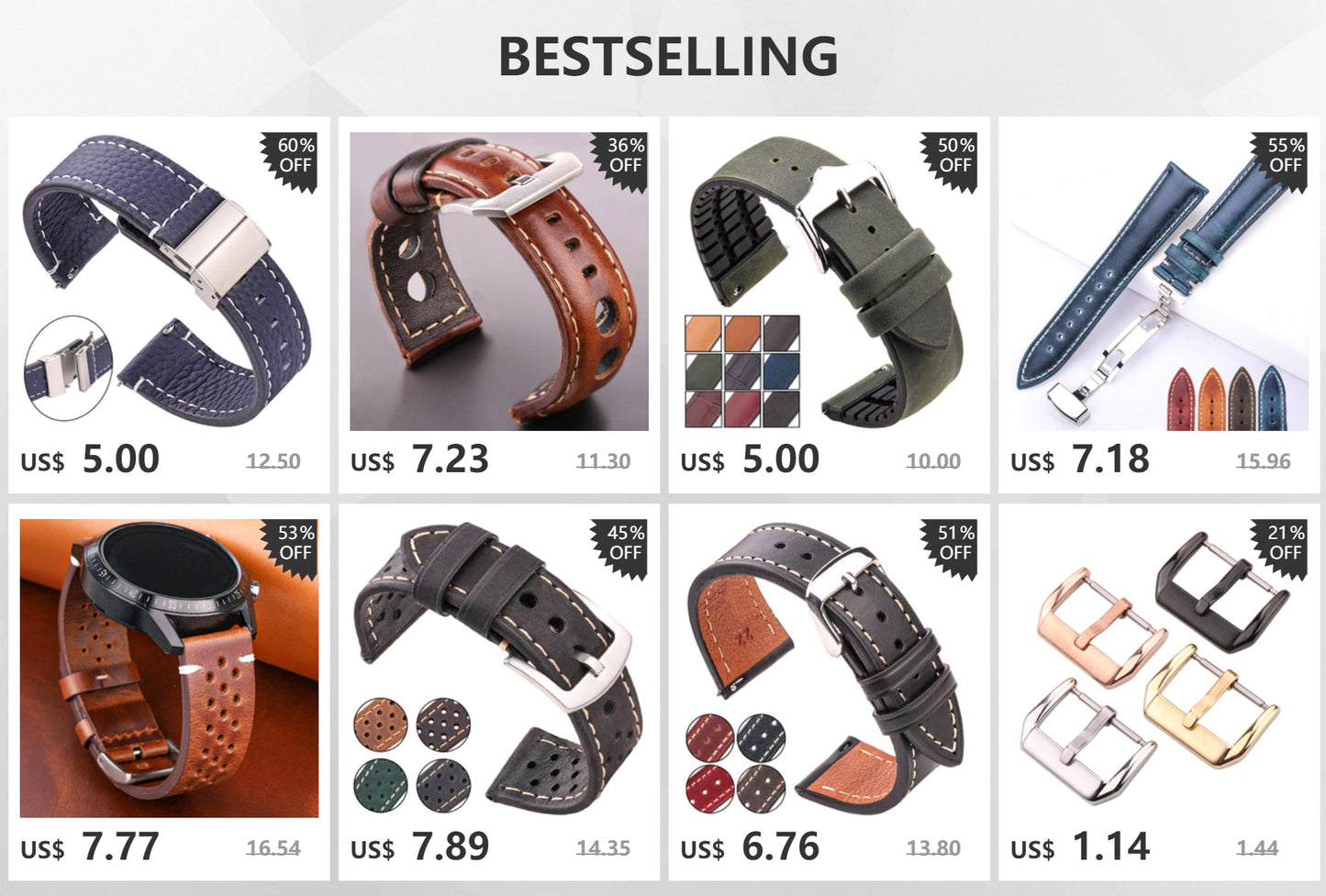 Vintage Genuine Leather Watch Band for Samsung Galaxy