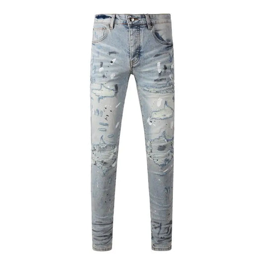 Low-Rise Streetwear Men’s Retro Slim-Fit Skinny Jeans