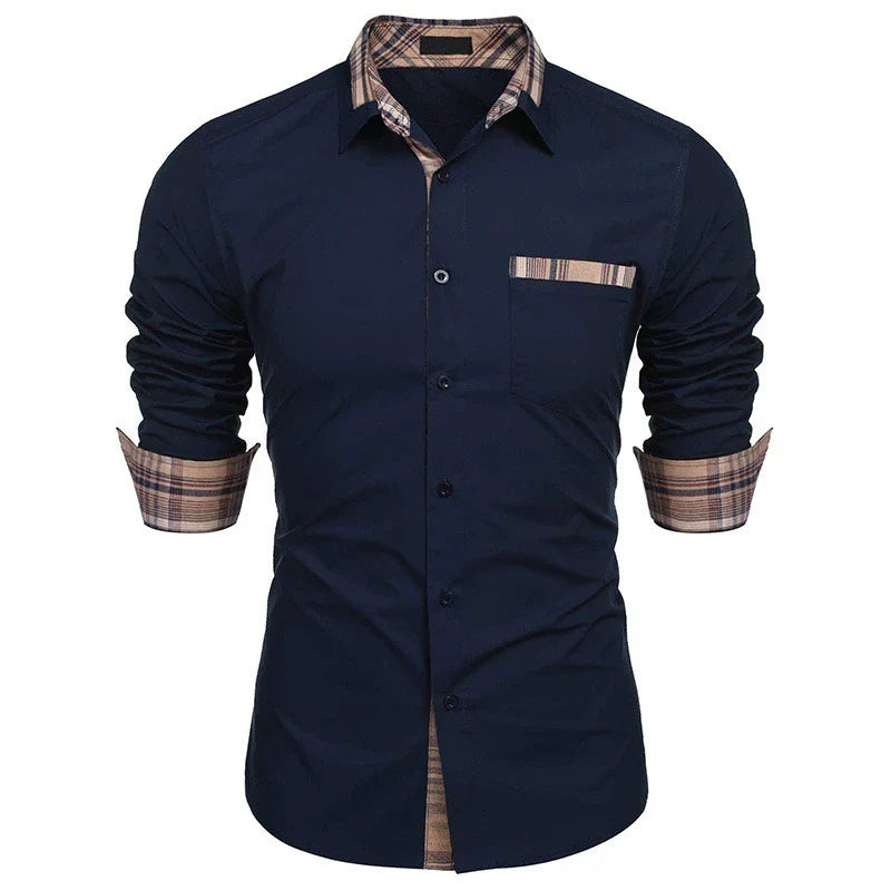 Loose, Soft, Plus-Size Fit Men's Long-Sleeve Office Shirt