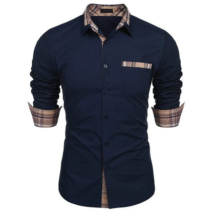 Loose, Soft, Plus-Size Fit Men's Long-Sleeve Office Shirt