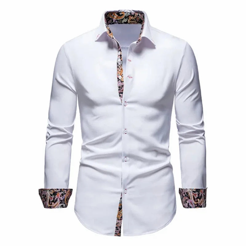 Men’s Slim Fit Long Sleeve Office Business Shirt