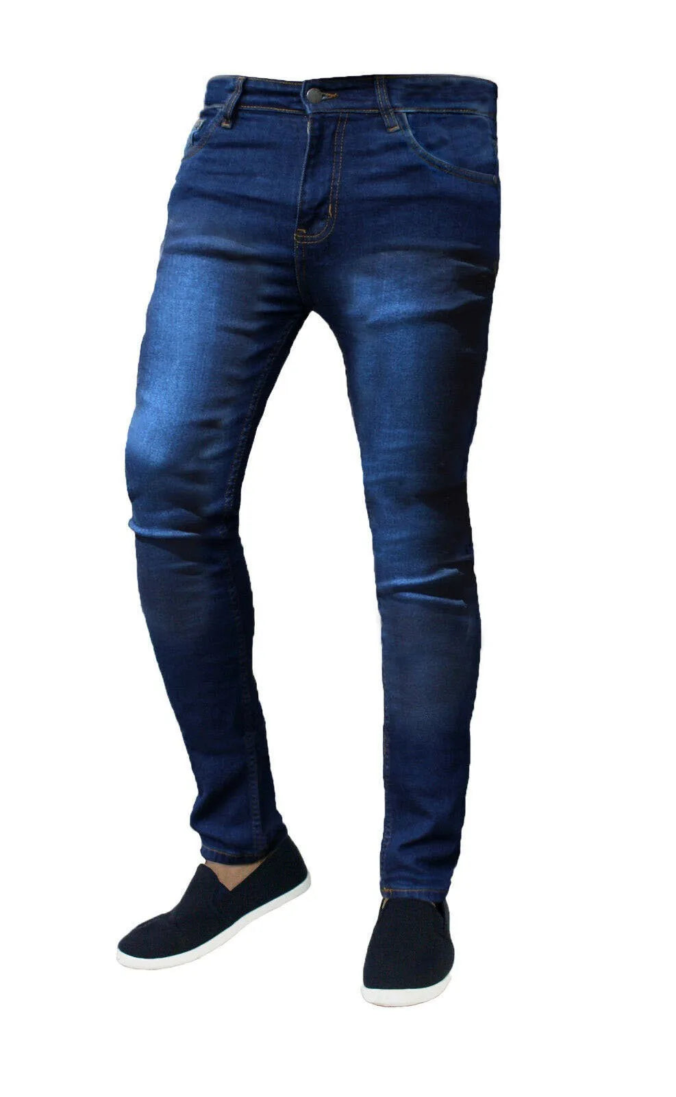 Classic Slim Fit Stretch Jeans for Men - Light Blue Denim Pants