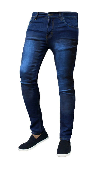 Classic Slim Fit Stretch Jeans for Men - Light Blue Denim Pants