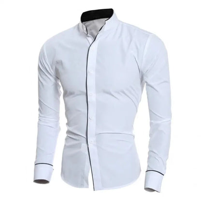 Stylish Autumn Meeting Wear Formal Contrast Color Men’s Shirt