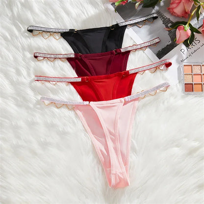 Women’s Low Rise Heart G-String Thong Cotton T-Back Panties