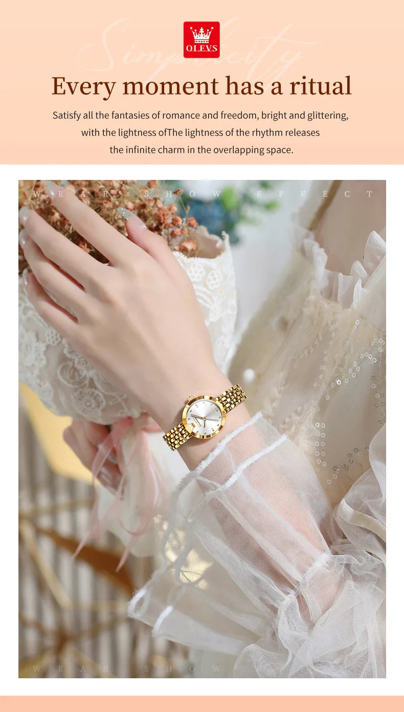 Elegant Waterproof Quartz Timepiece Luxury Gold Women's Watch