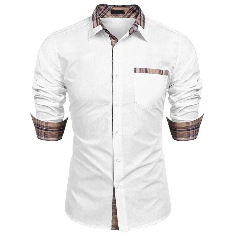 Loose, Soft, Plus-Size Fit Men's Long-Sleeve Office Shirt