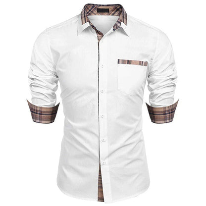 Loose, Soft, Plus-Size Fit Men's Long-Sleeve Office Shirt
