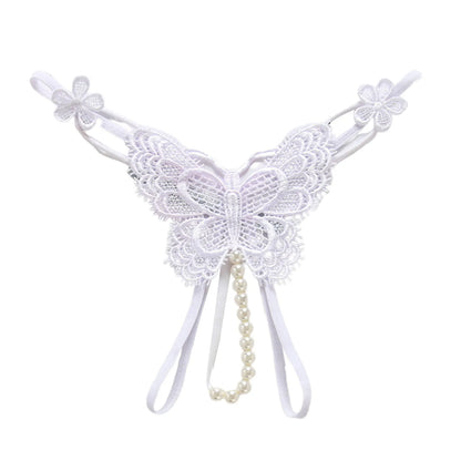 Ivory Bloom Strappy Lace Thong for Women