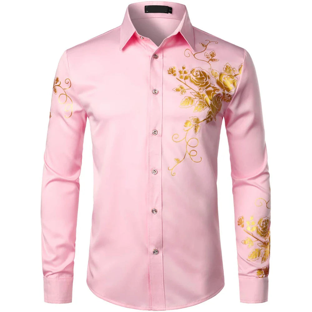 Trendy Fashion Casual Men’s Oversized Printed Long Sleeve Shirt