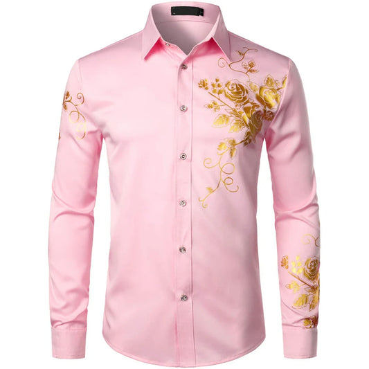 Trendy Fashion Casual Men’s Oversized Printed Long Sleeve Shirt