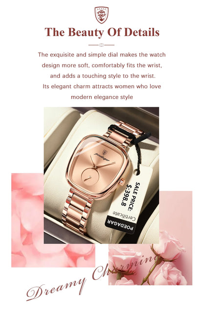 Waterproof Stainless Steel Elegant Luxury Women's Quartz Watch
