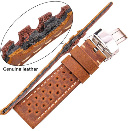 Vintage Genuine Leather Watch Band for Samsung Galaxy