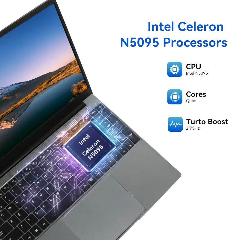 15.6" Windows 11 Laptop, Intel N5095, 8GB RAM, 256GB SSD