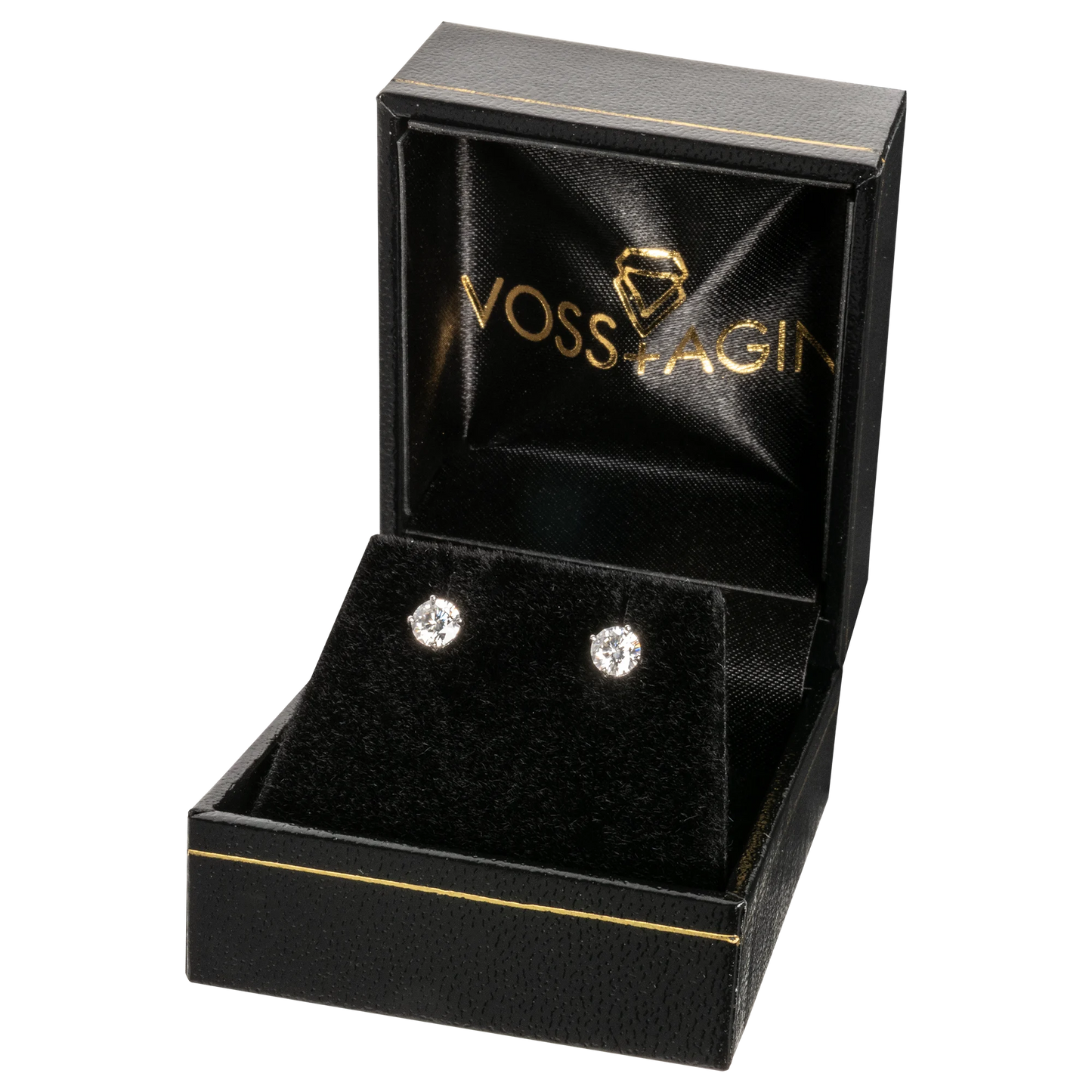3.00 CTW AGI Certified Lab-Grown Diamond Stud Earrings in 14K Gold – E/VS