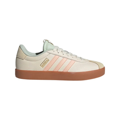 adidas Women's VL Court 3.0 Shoes - Wonder White / Powder Coral / Linen Green