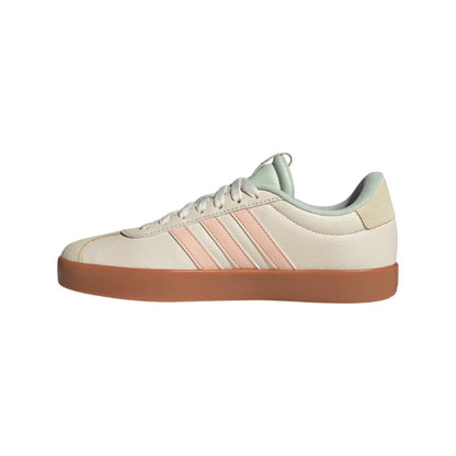 adidas Women's VL Court 3.0 Shoes - Wonder White / Powder Coral / Linen Green