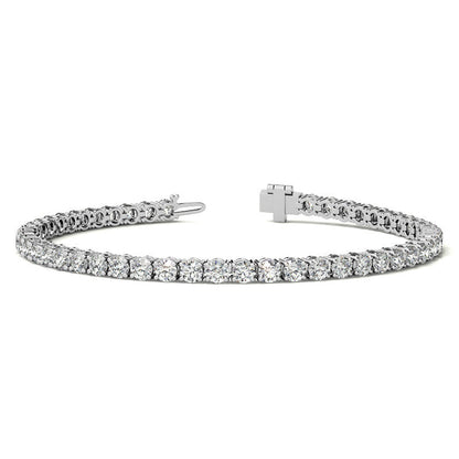 6ctw Created White Sapphire Tennis Bracelet - 3mm Stones - 14K Gold Overlay in White, Yellow or Rose Gold