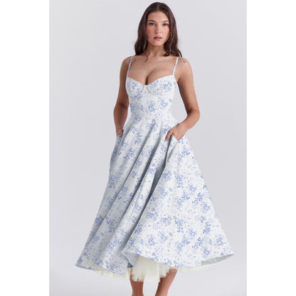 French Style Mesh Princess Dress with Flared Hem
