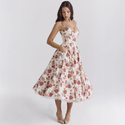 French Style Mesh Princess Dress with Flared Hem