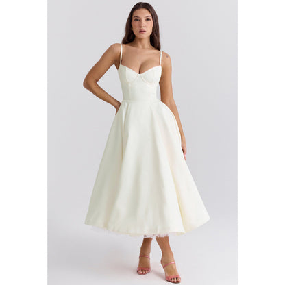 French Style Mesh Princess Dress with Flared Hem