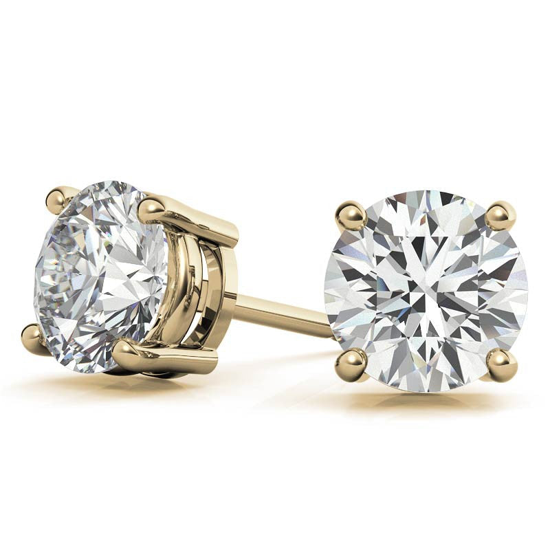 3.50 CTW Lab Grown Round Diamond Stud Earrings in 14k Gold – G/VS AGI Certified