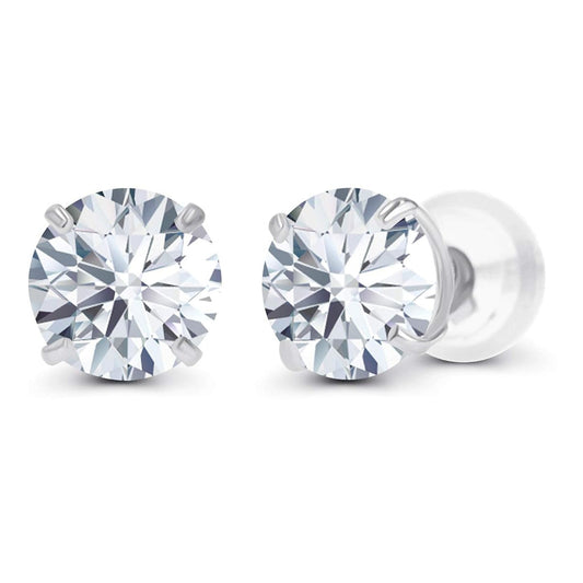 2.00 CTW Lab-Grown Diamond Stud Earrings – E Color VS Clarity in Solid 14K Gold (AGI Certified)