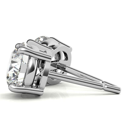 5.00 CTW AGI Certified Lab Grown Round Diamond Stud Earrings – G/VS in 14K White or Yellow Gold